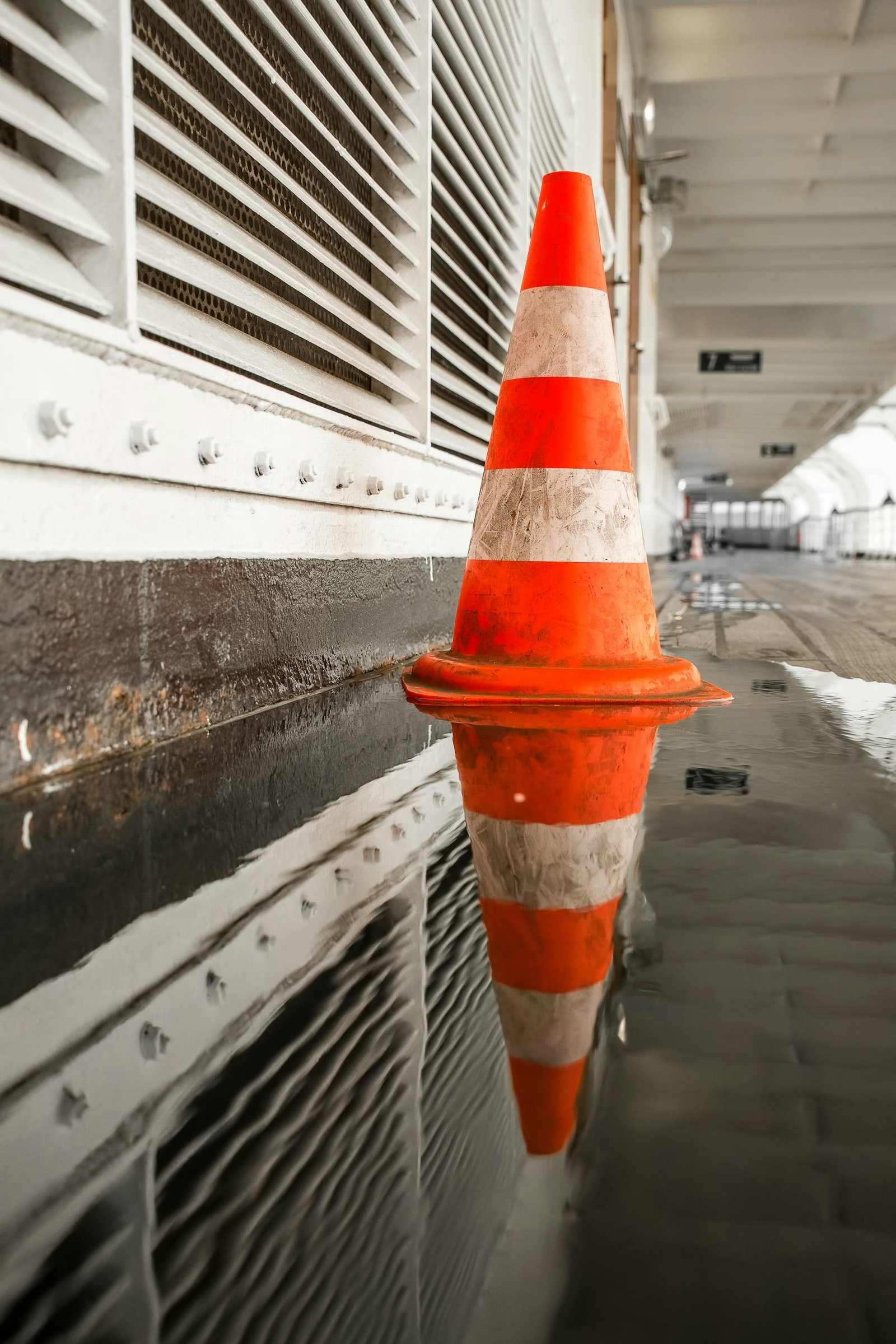 Traffic cone on asphalt