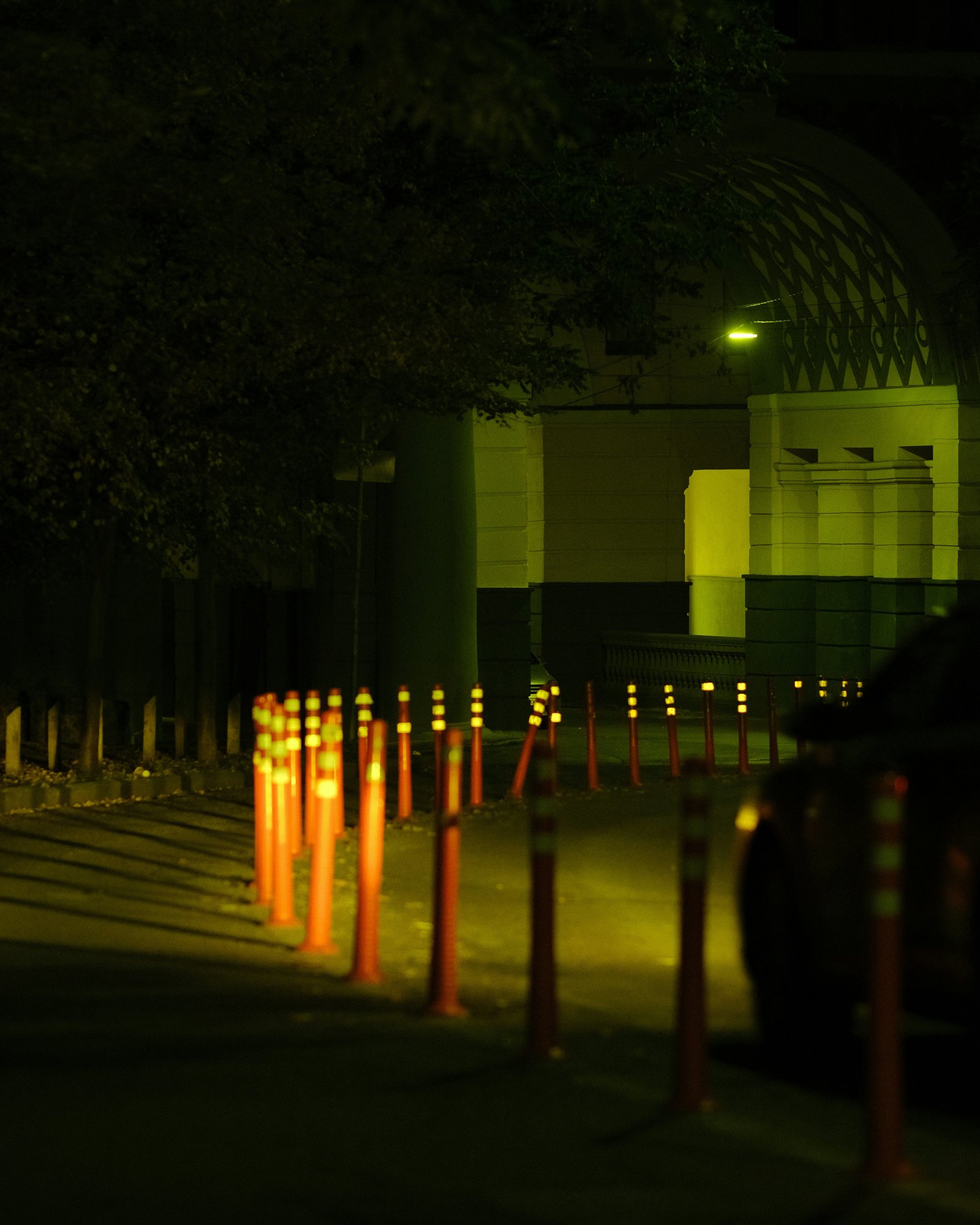 Traffic cones and roadway safety at night